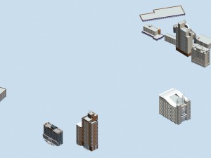city hotel simple office building - 163 3D Model