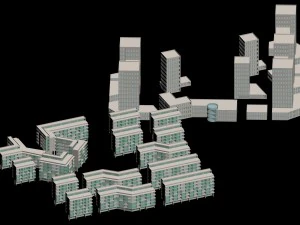 city hotel simple office building - 167 3D Model