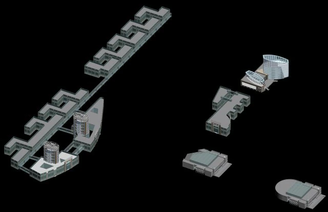 city hotel simple office building - 168 3D Model .c4d .max .obj .3ds .fbx .stl .blend 