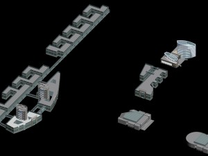 city hotel simple office building - 168 Modello 3D