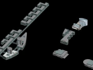 city hotel simple office building - 168 3D Model