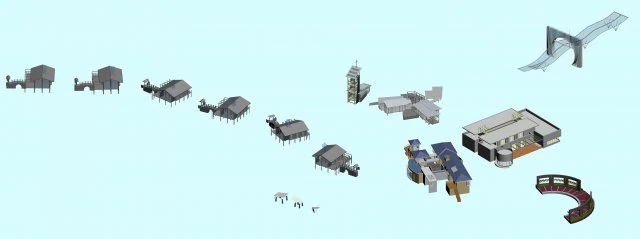 city hotel simple office building - 171 3D Model .c4d .max .obj .3ds .fbx .stl .blend 