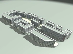 city hotel simple office building - 175 3D Model