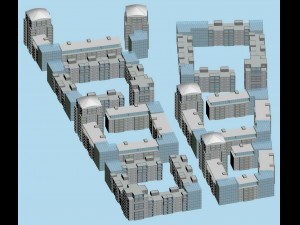 city hotel simple office building - 176 3D Model