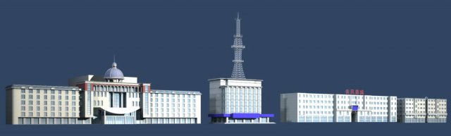 city hotel simple office building - 177 Modelo 3D .c4d .max .obj .3ds .fbx .stl .blend 