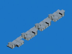 city hotel simple office building - 178 3D Model