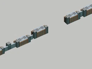city hotel simple office building - 183 3D Model
