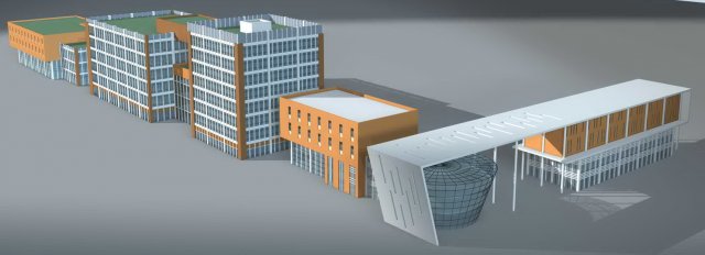 city hotel simple office building - 184 3D Модель .c4d .max .obj .3ds .fbx .stl .blend 