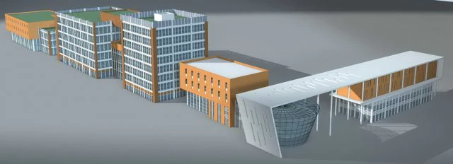 city hotel simple office building - 184 3D Model .c4d .max .obj .3ds .fbx .stl .blend 