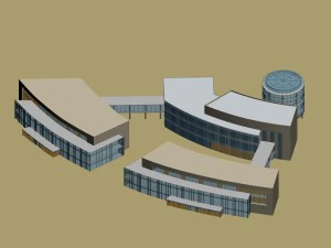 city hotel simple office building - 185 3D Model