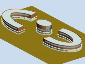 şehir oteli basit ofis binası - 195 3D Model