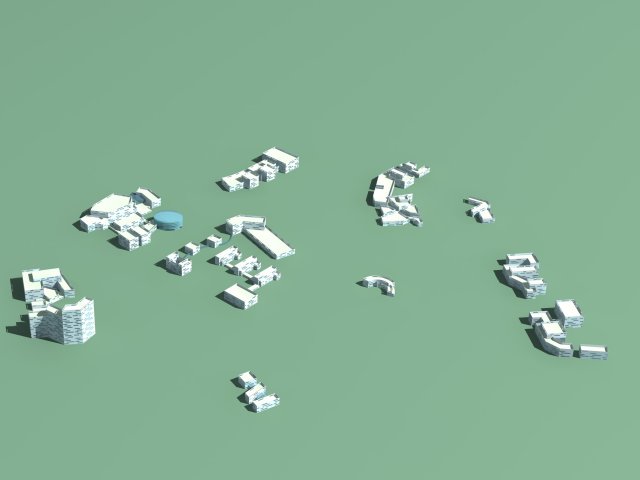 city hotel simple office building - 198 3D Модель .c4d .max .obj .3ds .fbx .stl .blend 