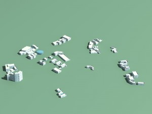 city hotel simple office building - 198 3D Model