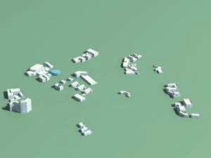 city hotel simple office building - 198 3D Model