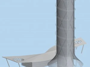 city hotel simple office building - 205 3D Model