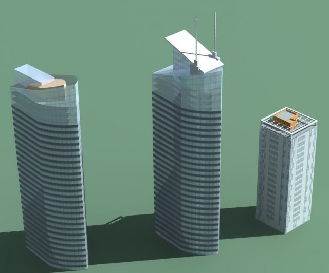 city hotel simple office building - 207 3D Model .c4d .max .obj .3ds .fbx .stl .blend 