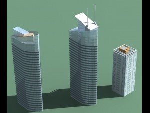 city hotel simple office building - 207 3Dモデル