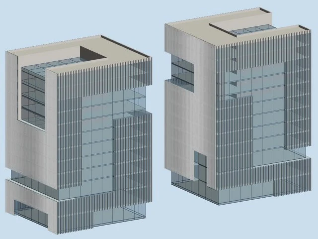 city hotel simple office building - 208 3D Model .c4d .max .obj .3ds .fbx .stl .blend 