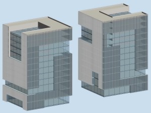 city hotel simple office building - 208 3D 모델
