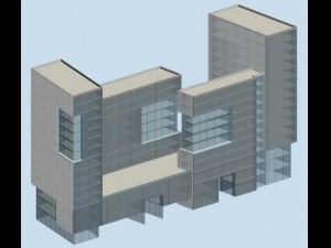 city hotel simple office building - 210 Modelo 3D