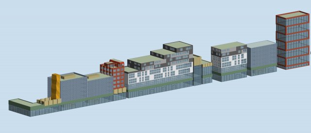 city hotel simple office building - 211 Modelo 3D .c4d .max .obj .3ds .fbx .stl .blend 