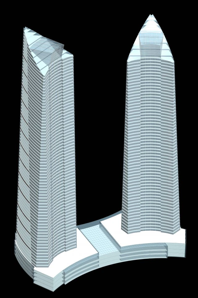 city hotel simple office building - 213 3D Model .c4d .max .obj .3ds .fbx .stl .blend