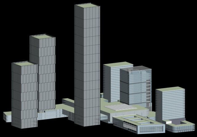 city hotel simple office building - 214 Modèle 3D .c4d .max .obj .3ds .fbx .stl .blend 