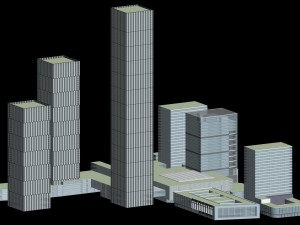 city hotel simple office building - 214 3D Model