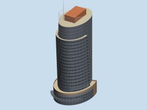 city hotel simple office building - 215 3D Model