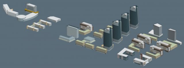 city hotel simple office building - 216 3D 모델 .c4d .max .obj .3ds .fbx .stl .blend 