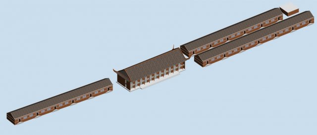 city hotel simple office building - 223 Model 3D .c4d .max .obj .3ds .fbx .stl .blend 
