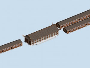 city hotel simple office building - 223 3D Model