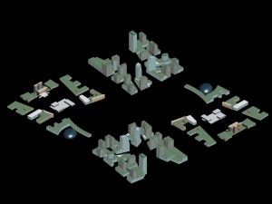 city hotel simple office building - 224 3D Модель