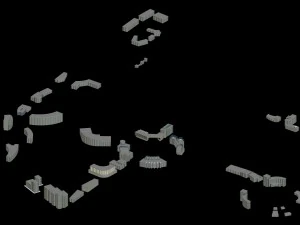 міський готель проста офісна будівля - 227 3D Модель