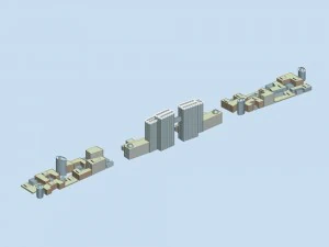 stadshotel eenvoudig kantoorgebouw - 229 3D Model