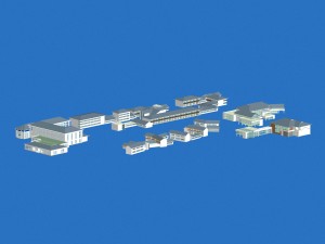 city hotel simple office building - 231 3D Model