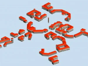 міський готель проста офісна будівля - 233 3D Модель