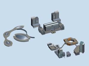city hotel simple office building - 236 3D Model