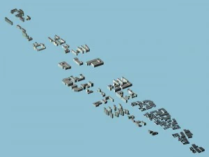 edifício de escritórios simples do hotel da cidade - 245 Modelo 3D