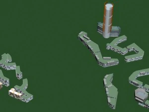 city hotel simple office building - 247 3D Model