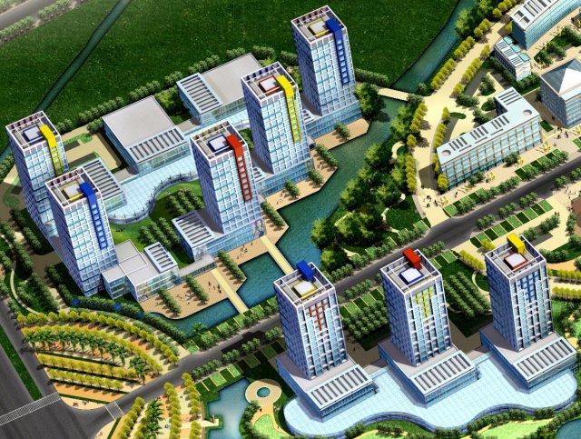 city hotel simple office building - 250 3D मॉडल .c4d .max .obj .3ds .fbx .stl .blend 