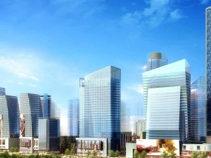 city hotel simple office building - 251 3D Model