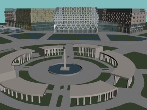 city hotel simple office building - 265 3D Model