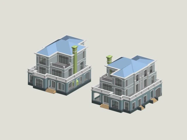 city - alone villa 1100 3D Model .c4d .max .obj .3ds .fbx .stl .blend