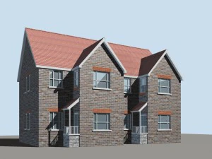 miasto - samotna willa 1104 Model 3D