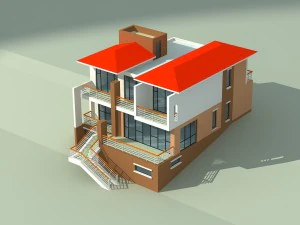 city - alone villa 1106 3D Model