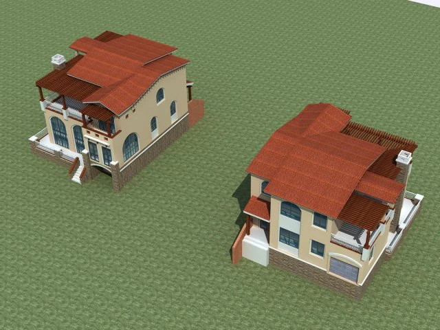 city - alone villa 1110 3D Model .c4d .max .obj .3ds .fbx .stl .blend