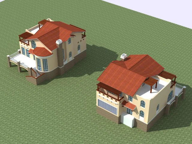 city - alone villa 1111 3D Model .c4d .max .obj .3ds .fbx .stl .blend 