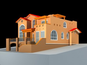 city - alone villa 1112 3D-Modell