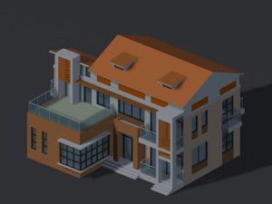 city - alone villa 1113 3D-Modell